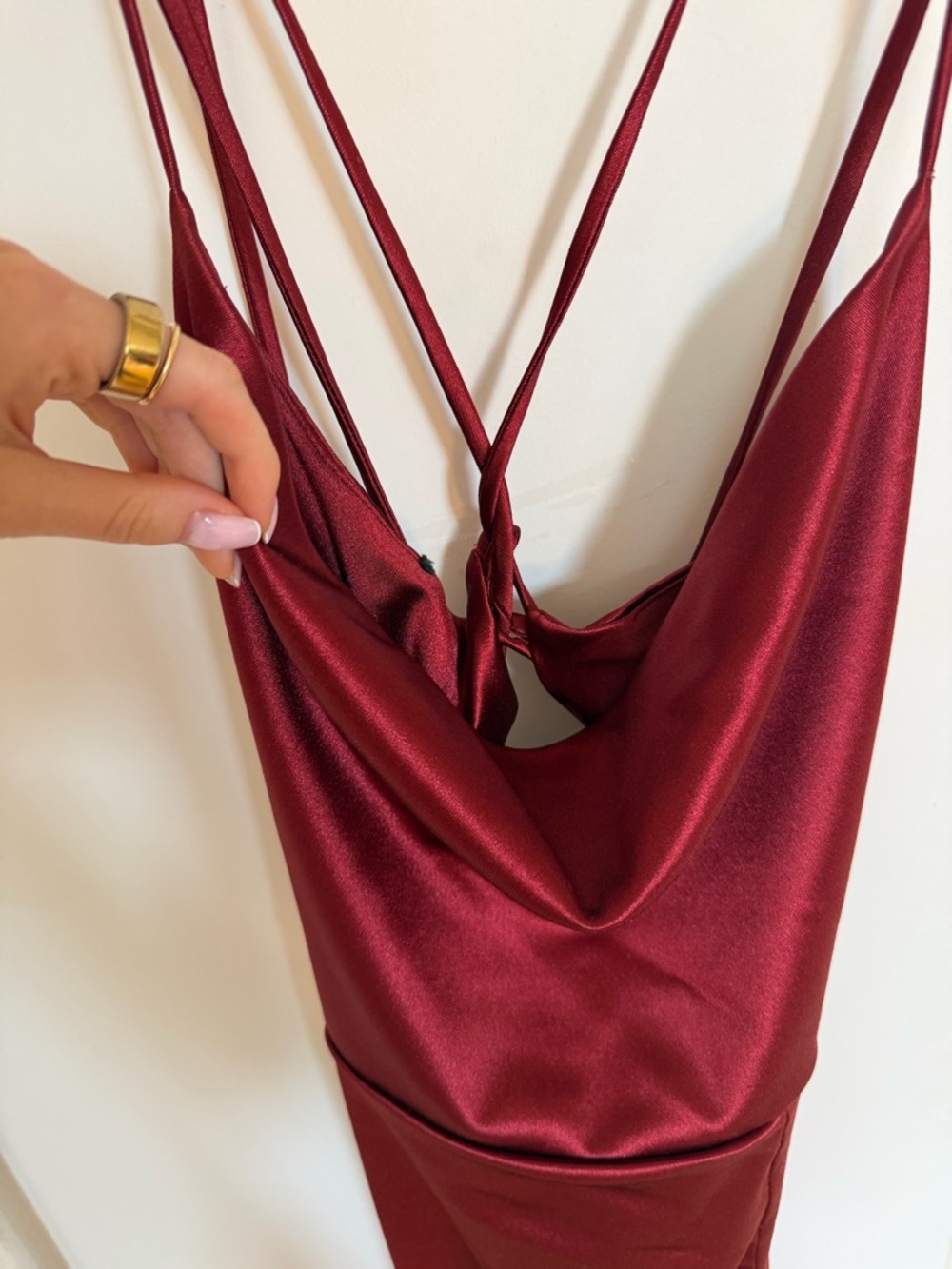 Revolve burgundy cowl neck dress - Picture 5 of 8